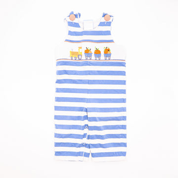 Three Sisters Smocked Train and Pumpkin Overalls